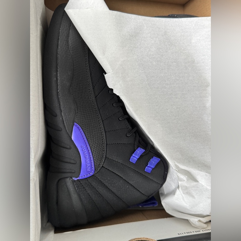 Jordan 12 Retro Black and Concord Sneakers